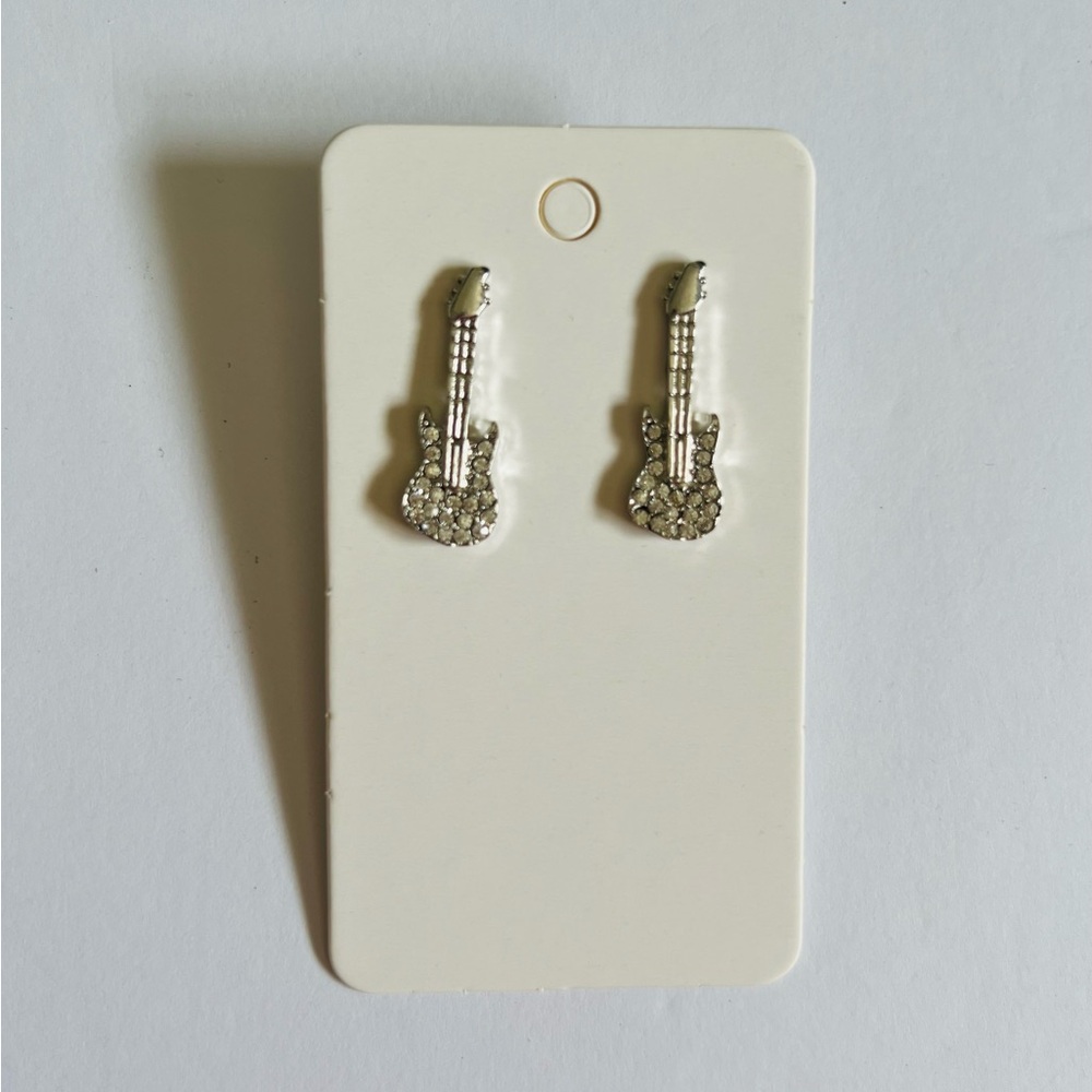 NEW Silver Tone Guitar Stud Earrings❤️